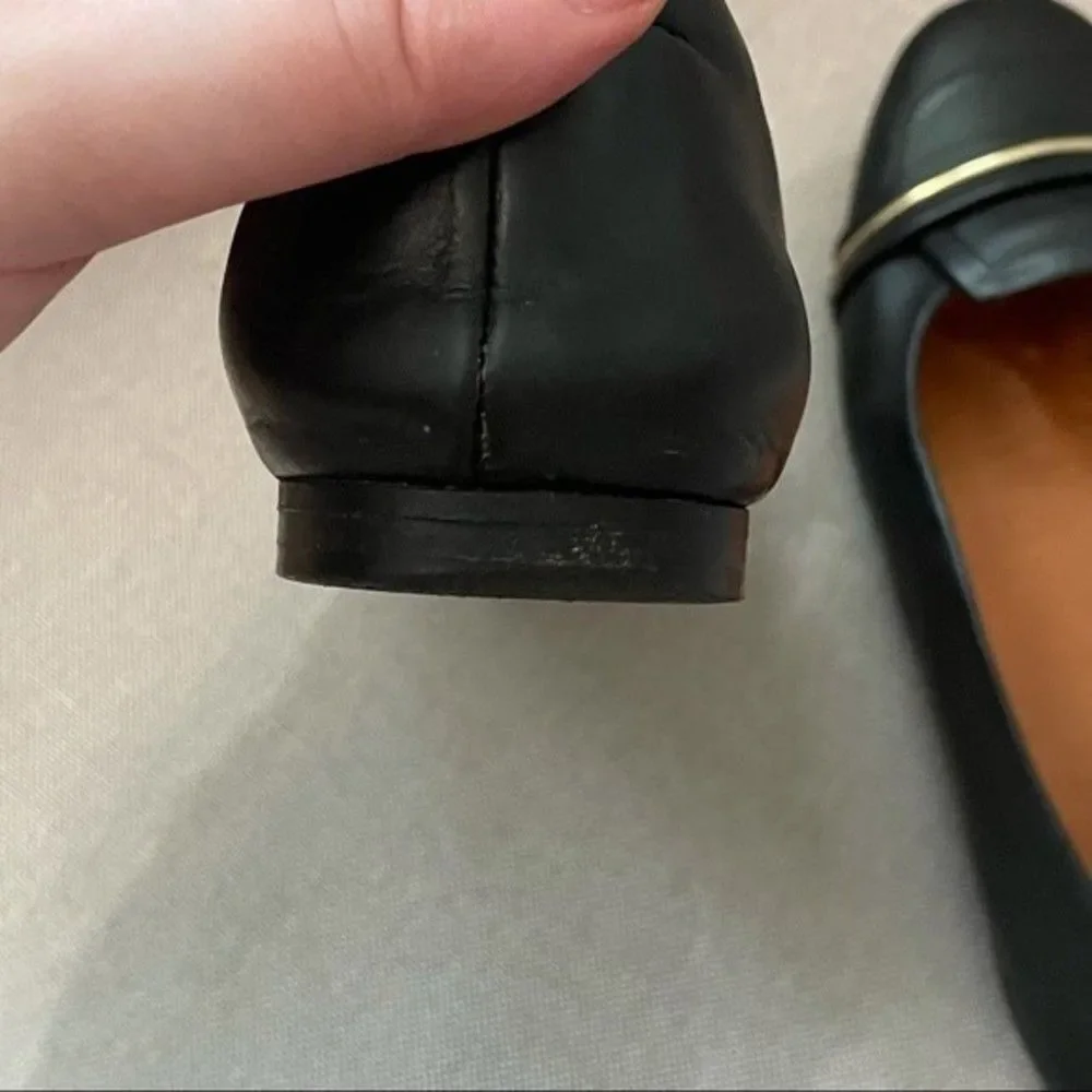 Givenchy Black Loafer Flats w/ Gold Bar Accent
